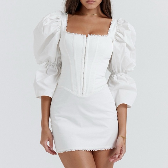 House of CB Matilda Puff Sleeve Corset Dress - Picture 2 of 9